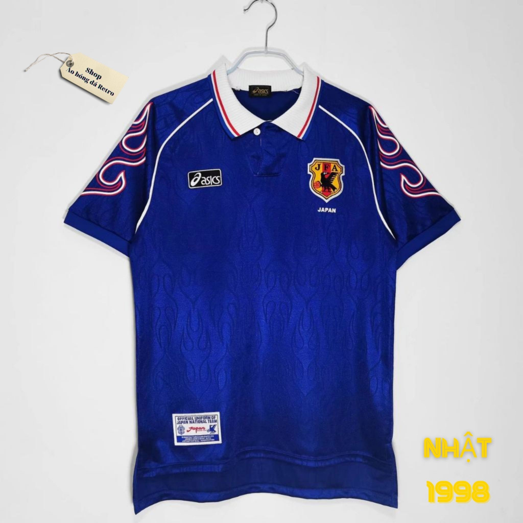 Áo bóng đá retro nhật bản 1998 vải Cotton Polyester thời trang blockcore