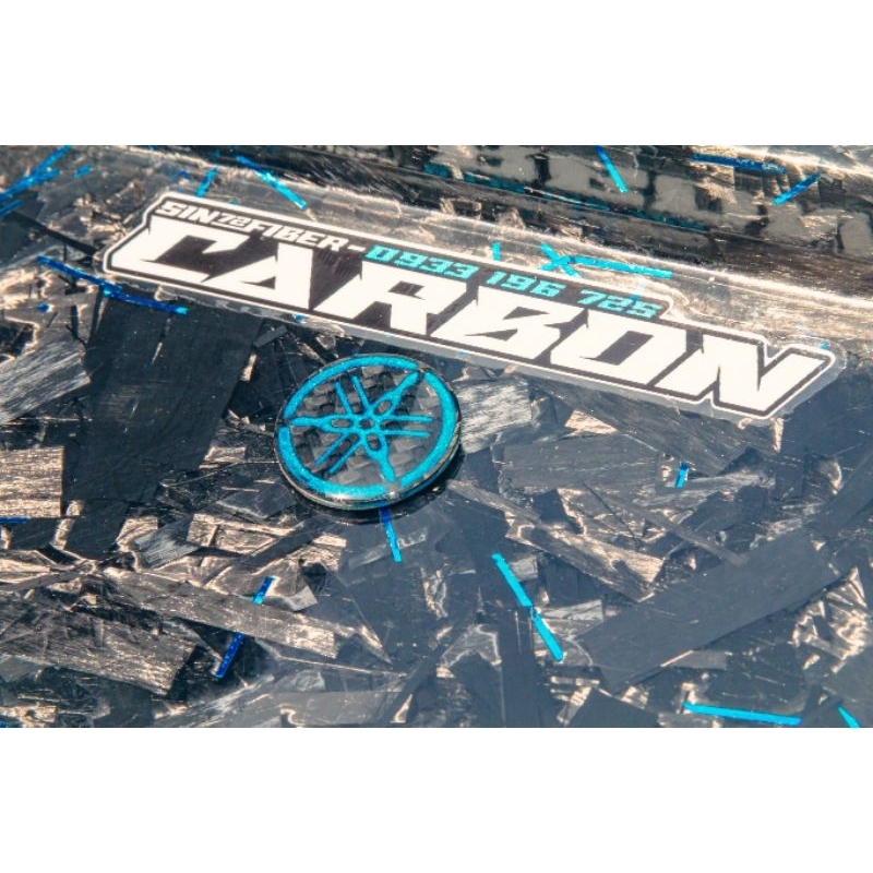 Logo Yamaha Xanh Dương Đúc Sợi CarbonFiber Cao Cấp