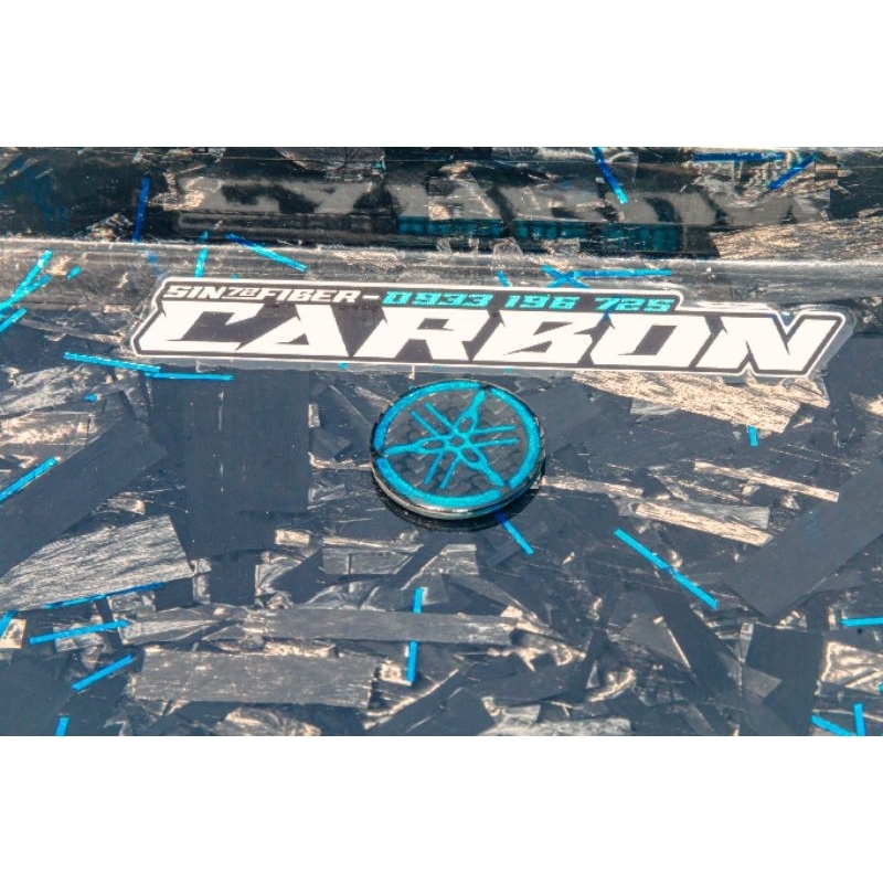 Logo Yamaha Xanh Dương Đúc Sợi CarbonFiber Cao Cấp