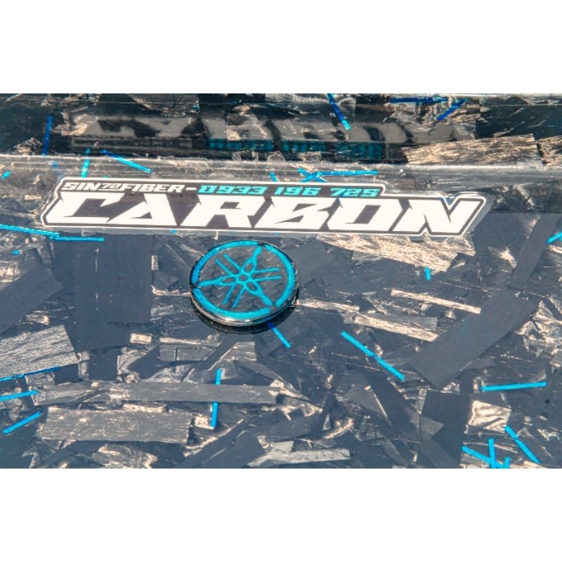 Logo Yamaha Xanh Dương Đúc Sợi CarbonFiber Cao Cấp