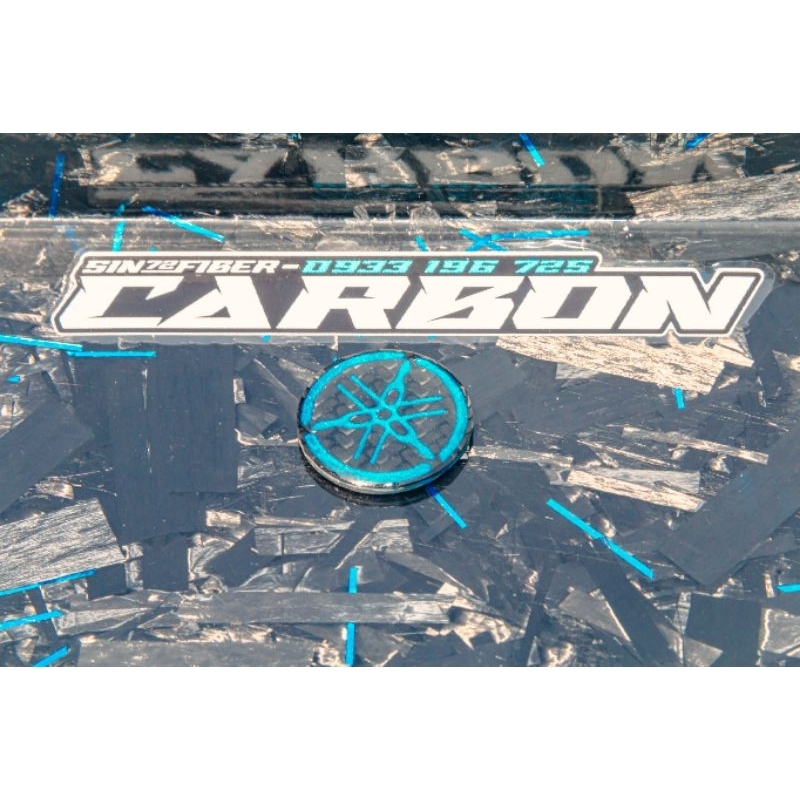 Logo Yamaha Xanh Dương Đúc Sợi CarbonFiber Cao Cấp