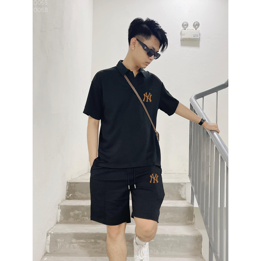 Bộ Polo Đen Trơn Logo Nổi Cao Cấp, Fom Đứng Chất Liệu Da Cá Mềm Mịn Dày Dặn Thấm Hút Mồ Hôi Siêu Tốt