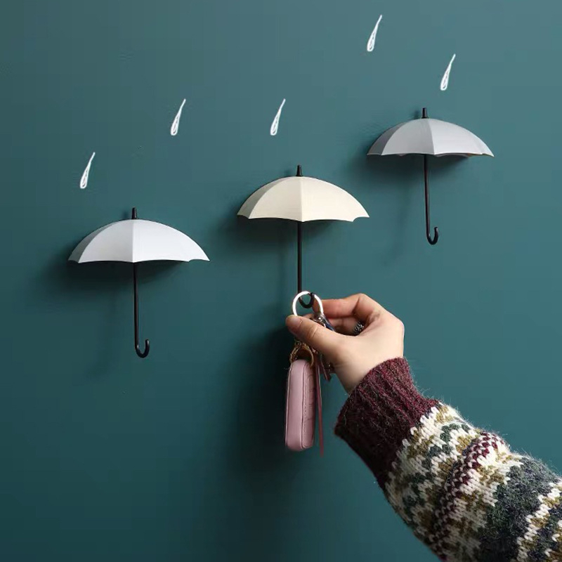 Set 3 móc treo đồ hình chiếc ô đa dụng, móc trang trí gắn tường cá tính, độc đáo