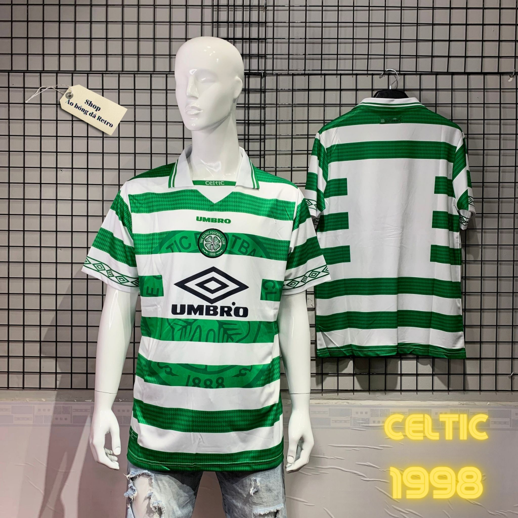 Áo bóng đá retro celtic 1998 vải Cotton Polyester thời trang blockcore