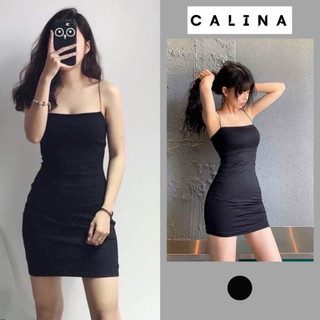 Váy đầm body 2 dây sợi bún đen dáng ngắn 80cm mã Vay2sbodydangngan