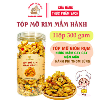 Tóp mỡ mắm tỏi HaBaNa - đồ ăn vặt dành cho giới trẻ giòn rụm cực ngon hộp 300g