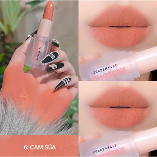 Son thỏi lì, lên màu siêu xinh angelux lipstick 06_cam sữa
