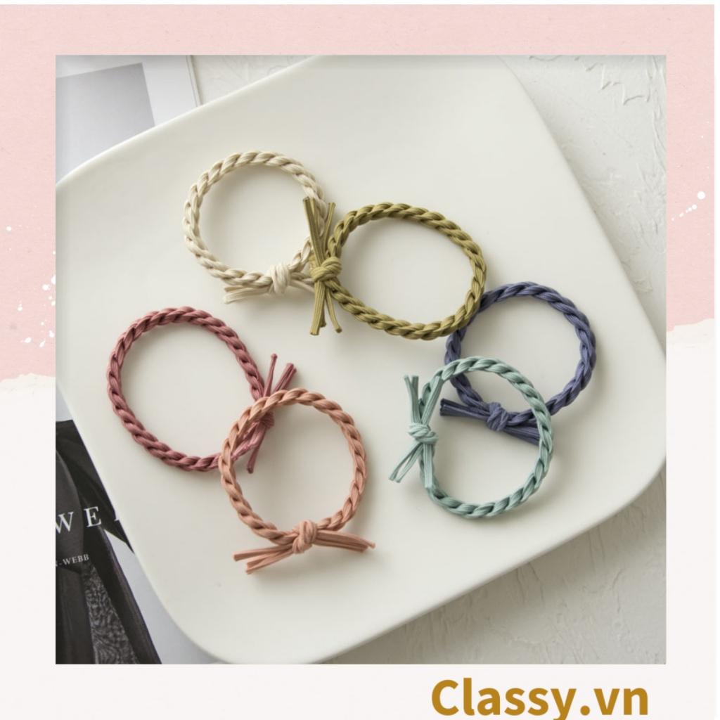 Dây chun bện 3 lớp dày dặn buộc tóc, cột tóc Classy chất liệu bền dai phong cách hàn quốc PK702