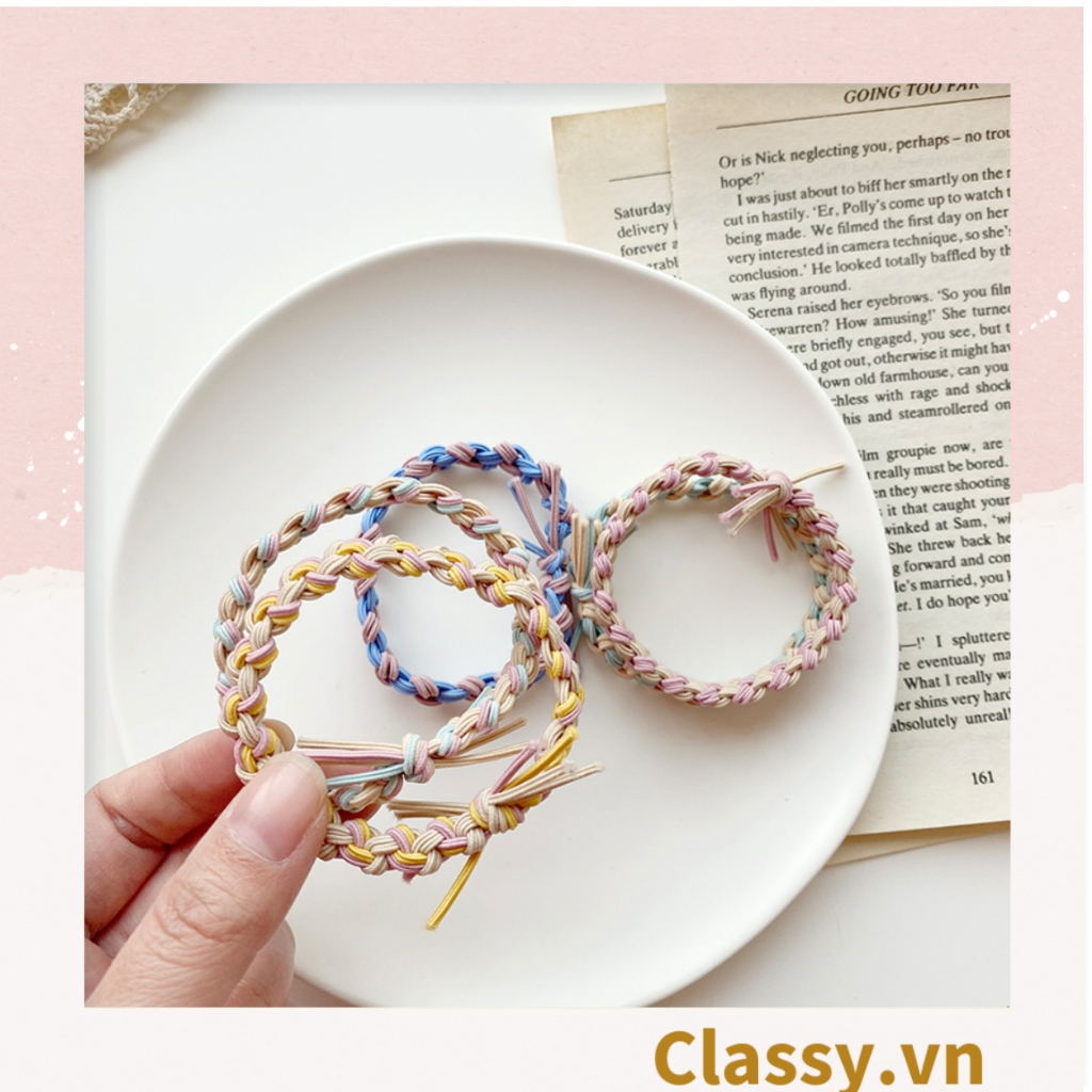 Dây chun bện 3 lớp dày dặn buộc tóc, cột tóc Classy chất liệu bền dai phong cách hàn quốc PK702