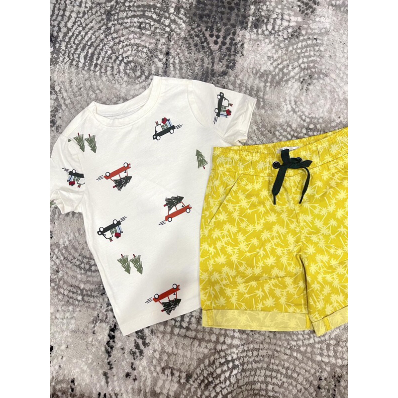 Áo ngắn tay bé trai hoạ tiết old. navyy sz 1-5Y