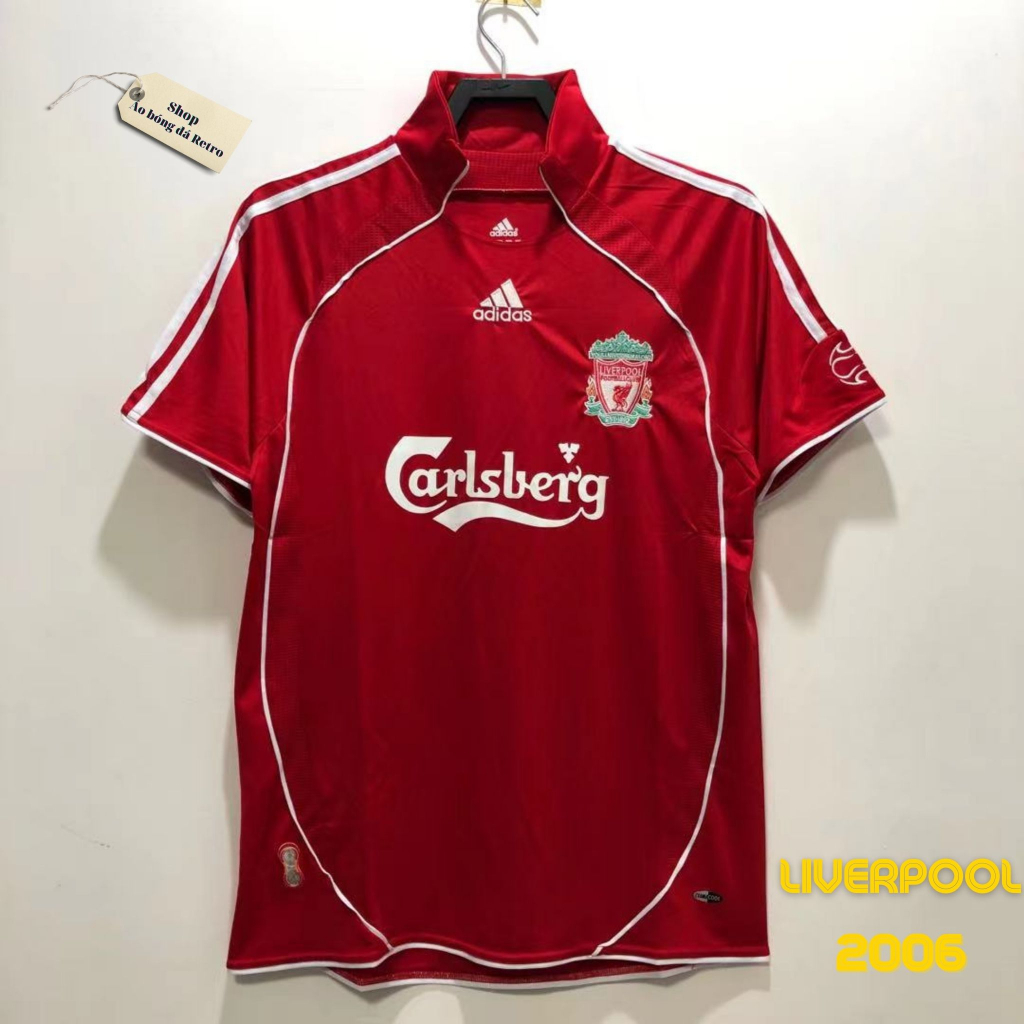 Áo bóng đá retro liverpool 2006 vải Cotton Polyester thời trang blockcore