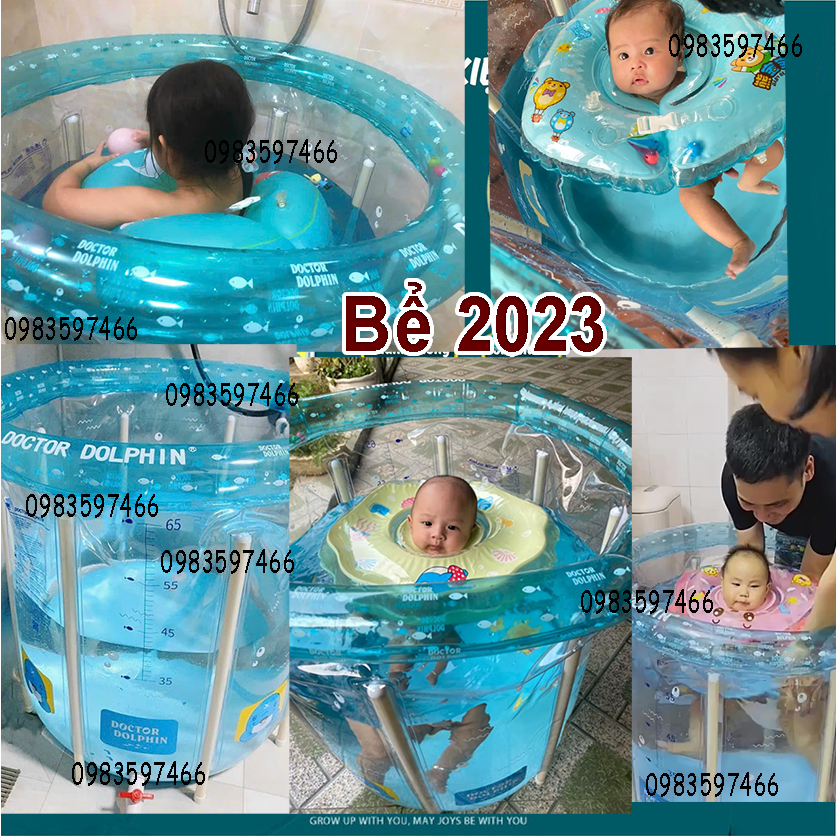 RẺ VÔ ĐỊCH  Bể bơi thành cao KÈM PHAO cho bé sơ sinh 80x80