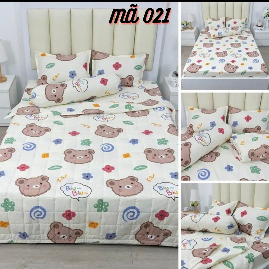 Bộ chăn ga gối 5 món hè 💖 m2/m6/m8/2m2 💖 ga trải giường+ 2 vỏ gối nằm+1 vỏ ôm+chăn hè - Gấu Biu Biu, Hello Kitty, Hoa,.