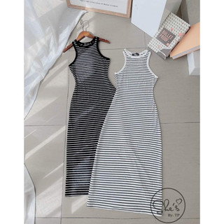 váy maxi kẻ co giãn 4 chiều