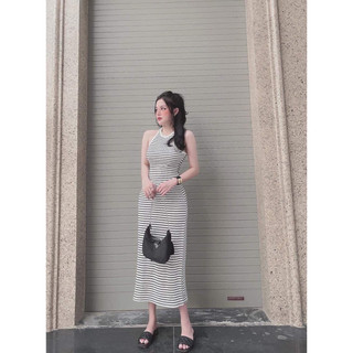 váy maxi kẻ co giãn 4 chiều