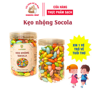 Kẹo socola hình viên nhộng HaBaNa hàng loại 1 đồ ăn vặt cực ngon nhiều màu sắc bắt mắt hũ 500gram