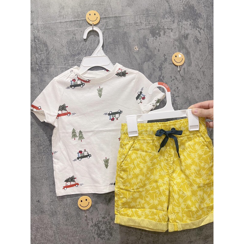 Áo ngắn tay bé trai hoạ tiết old. navyy sz 1-5Y