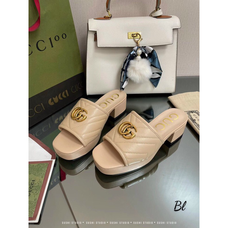 Guốc Gucci Đế Đúp Trắng Đen Be Full Size 35-39  -  By Anh Dinh Phuong