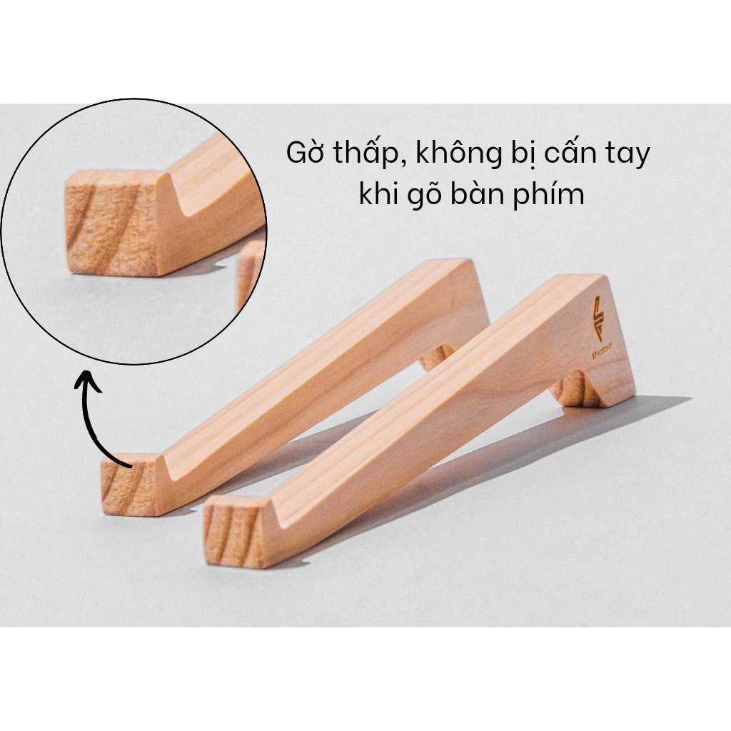 Kê tản nhiệt laptop bằng gỗ thông ST01 - khắc tên/logo theo yêu cầu
