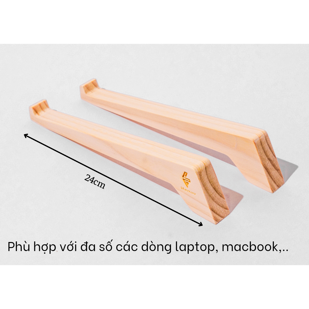Kê tản nhiệt laptop bằng gỗ thông ST01 - khắc tên/logo theo yêu cầu