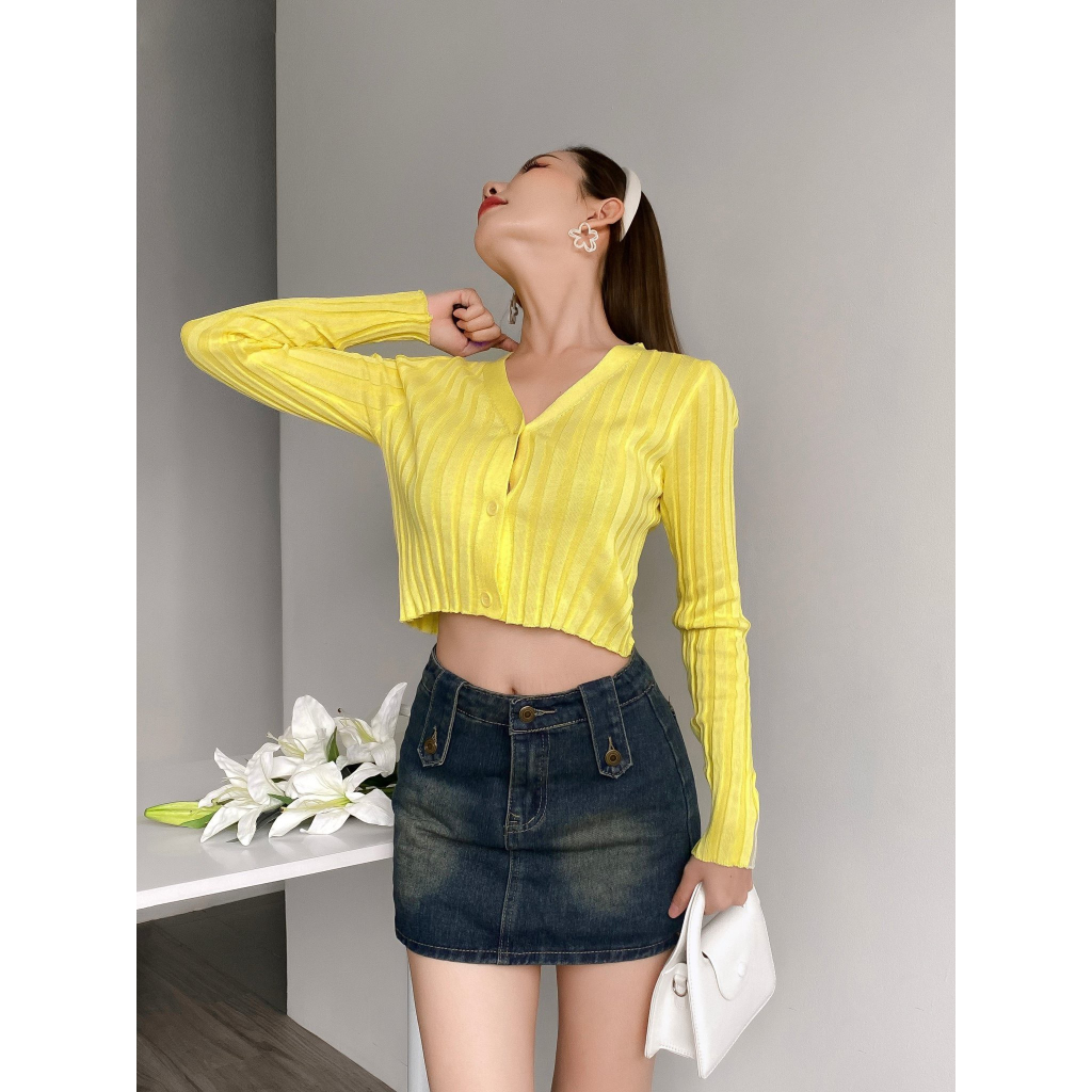 Áo Croptop Tay Dài, Có Thể Làm Áo Khoác Phong Cách Trẻ Trung Ldk21 Free Size Với 4 Màu Cực Hot (Ảnh Thật Shop Chụp)