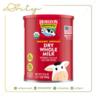 Sữa tươi công thức nguyên kem dạng bột Horizon Organic Dry Whole Milk - 870g