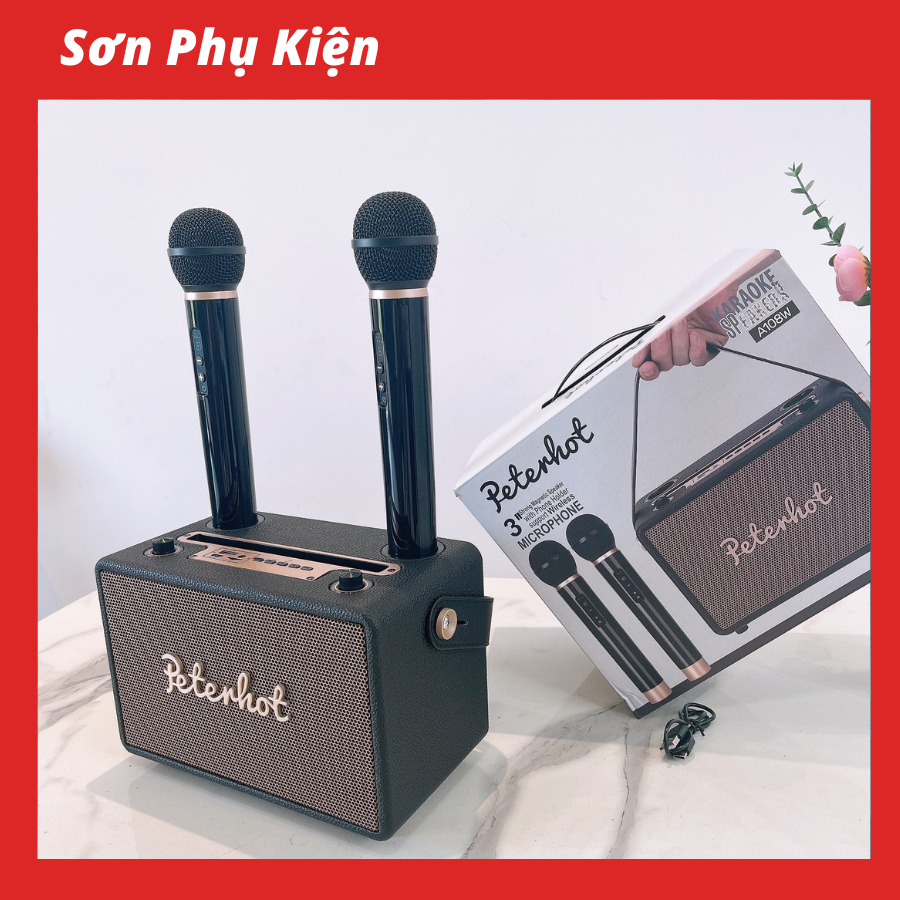 Loa Bluetooth Peterhot A108w Âm Thanh Siêu Đỉnh | Tặng kèm micro không dây