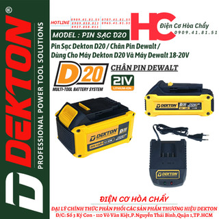 Pin sạc dekton dòng d20 - dùng cho các máy dekton d20 và những máy dewalt 18-20v trên thị trường