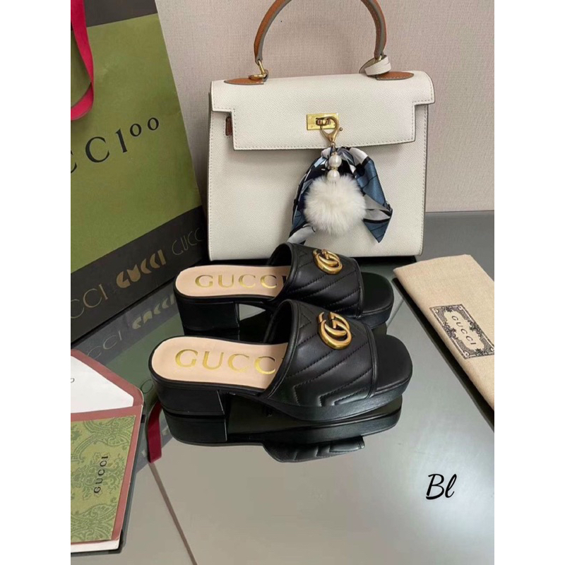 Guốc Gucci Đế Đúp Trắng Đen Be Full Size 35-39  -  By Anh Dinh Phuong