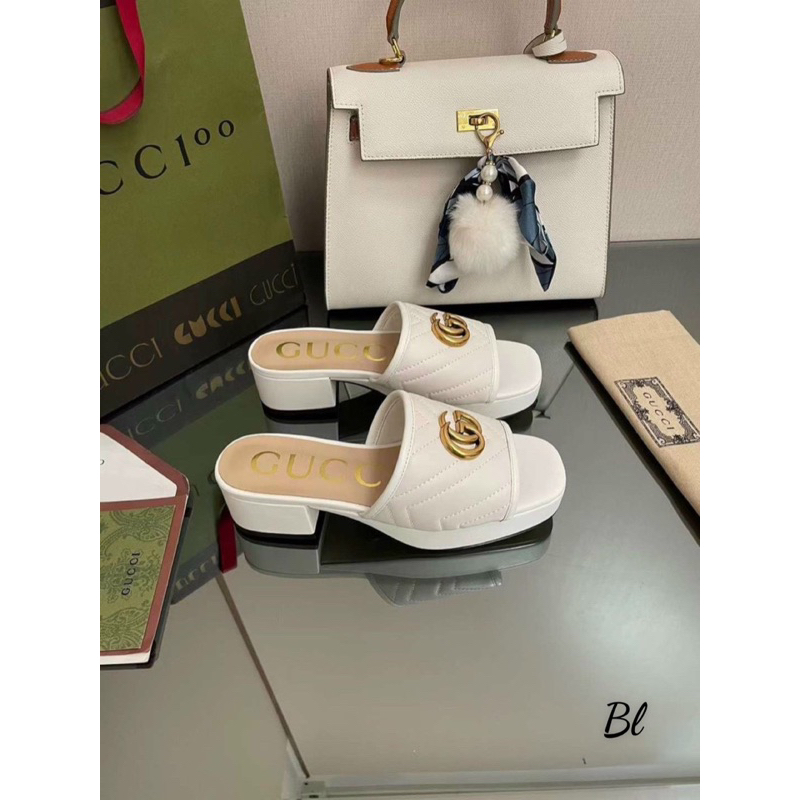 Guốc Gucci Đế Đúp Trắng Đen Be Full Size 35-39  -  By Anh Dinh Phuong