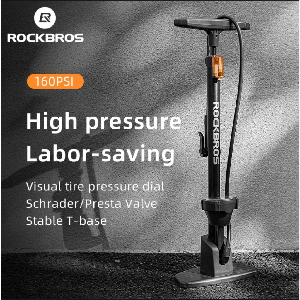 HCM Rockbros ống bơm xe đạp vỏ nhôm cao cấp ống bơm đầu van thông minh
