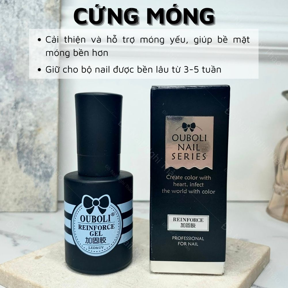 Base Top OUBOULI Chính Hãng Nail 381 - Base Liên Kết - Top Bóng - Dung Dịch Cứng Móng Hard Gel Chai 15ml