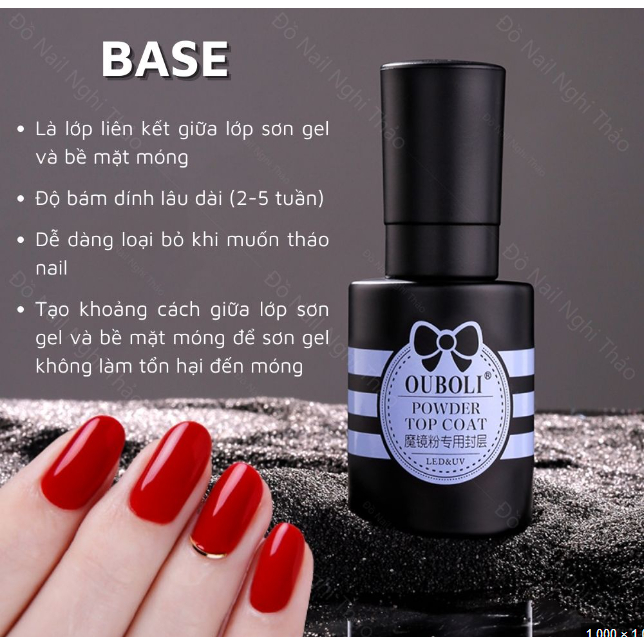 Base Top OUBOULI Chính Hãng Nail 381 - Base Liên Kết - Top Bóng - Dung Dịch Cứng Móng Hard Gel Chai 15ml
