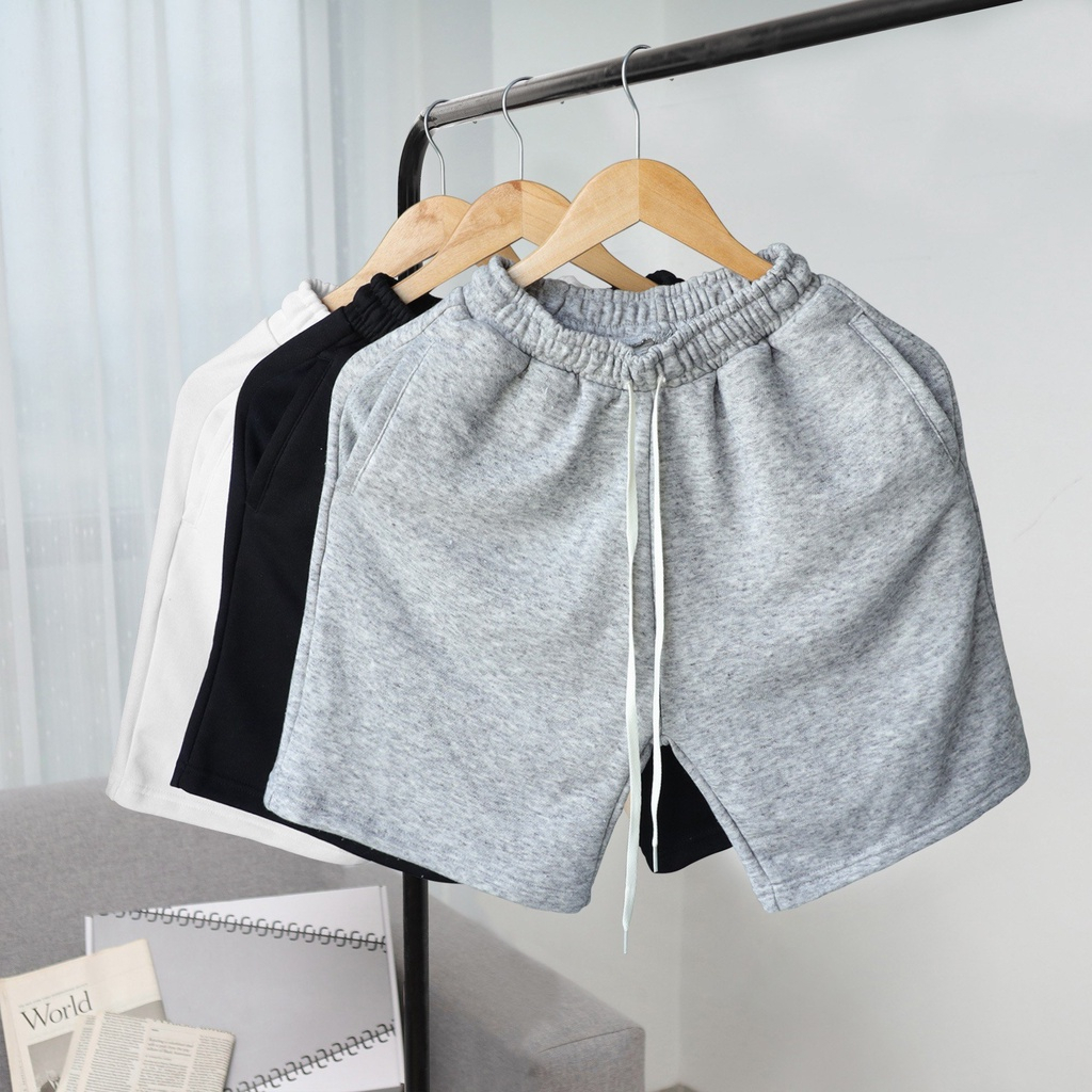 Quần Short Nỉ Basic Chất Nỉ Da Cá Cao Cấp Khô Thoáng, Thoải Mái