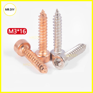 Vít đầu lục giác M3 x 16mm màu đồng, màu bạc thép không rỉ