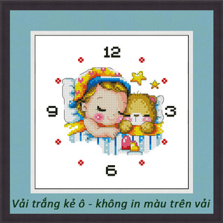 Tranh thêu chữ thập không in màu trên vải - DH118 (19 x 19 cm)