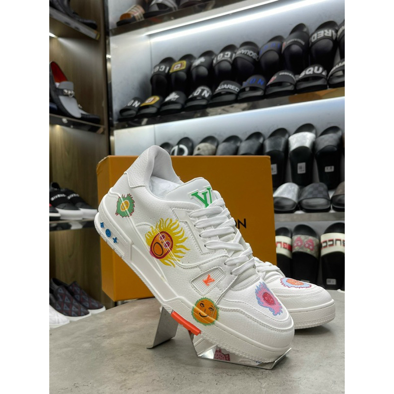 - Giày Sneaker L.V Trainer Bản Hộp Rút Cao Cấp, Giày Sneaker L.V