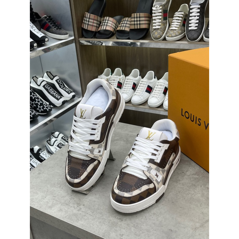 - Giày Sneaker L.V Trainer Bản Hộp Rút Cao Cấp, Giày Sneaker L.V