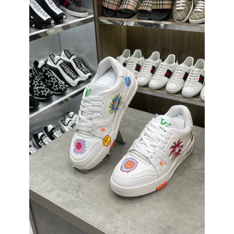 - Giày Sneaker L.V Trainer Bản Hộp Rút Cao Cấp, Giày Sneaker L.V