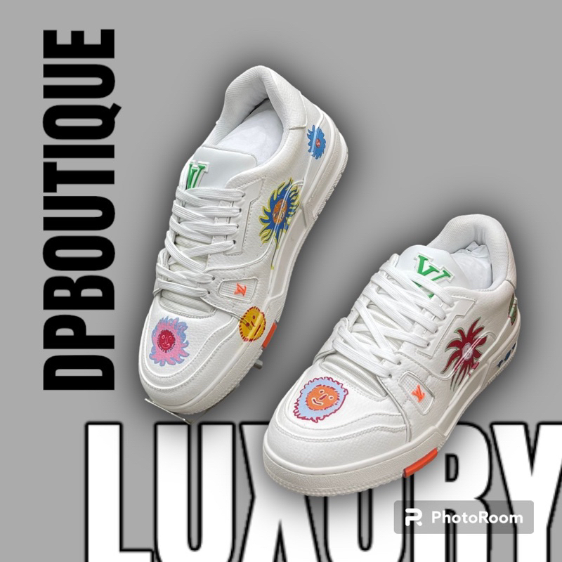 - Giày Sneaker L.V Trainer Bản Hộp Rút Cao Cấp, Giày Sneaker L.V