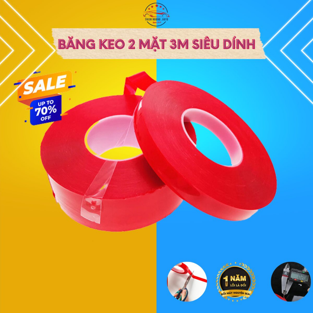 Băng Keo 3M Trong Suốt - Băng Keo 2 Mặt Cường Lực Siêu Dính - Băng Dính 3M Cao Cấp