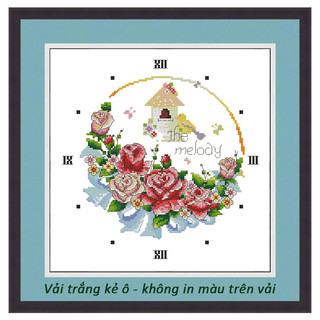 Tranh thêu chữ thập không in màu trên vải DH098 (31 x 31 cm)