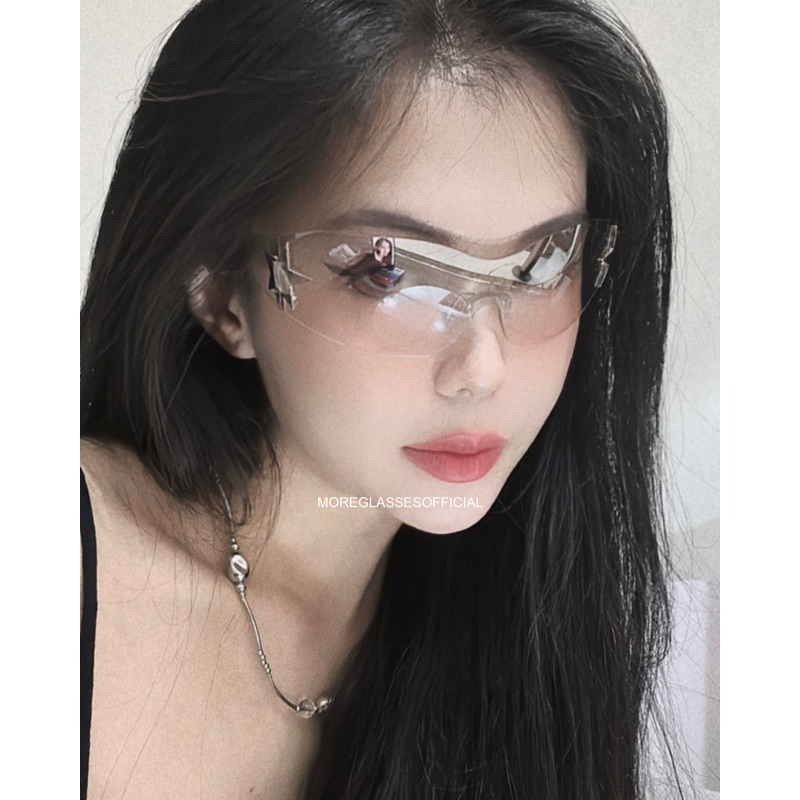 Kính mát có sẵn MOREGLASSES hoạ tiết ngôi sao phong cách thời trang nam nữ Y2K Punk 2023 chống UV 400 ảnh thật