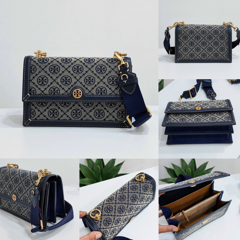 Túi Burch T Monogram Denim mượt mà