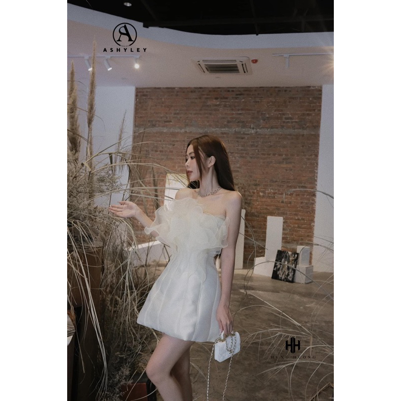ĐẦM QUÂY TAFTA PHỐI VOAN BÈO LƯỚI NHŨ DÁNG CHỮ A ĐI TIỆC SIÊU HOT