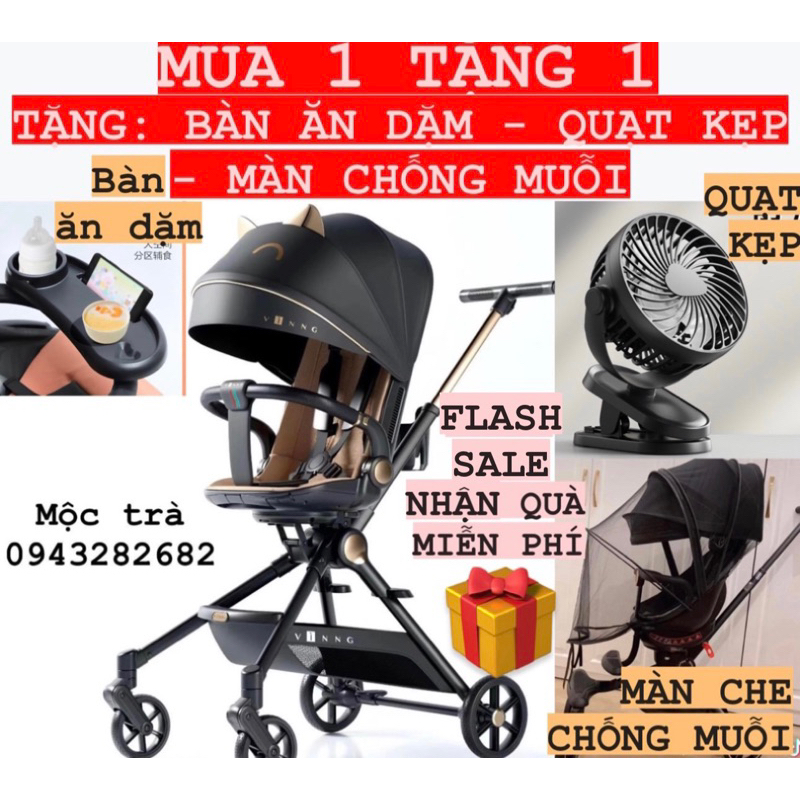 MUA 1 TẶNG 1 - XE ĐẨY DU LỊCH GẤP GỌN VINNG Q7 PLAYKIDS X6-3 X6-4