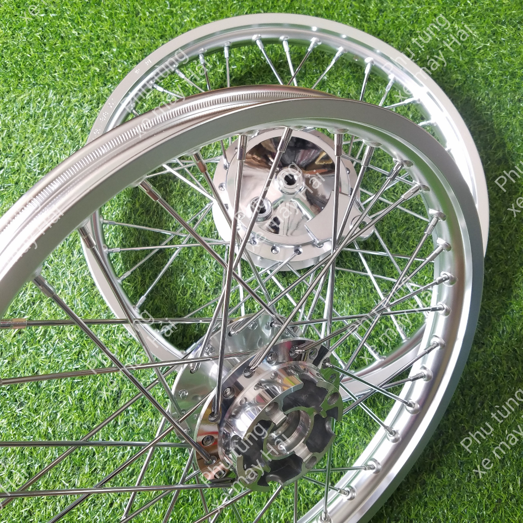 Bánh căm WAVE đùm mạ CROM căm mạ CROM niềng nhôm thái màu đen và bạc FULL má đùm sau như hình HTH1120 MSP 0164