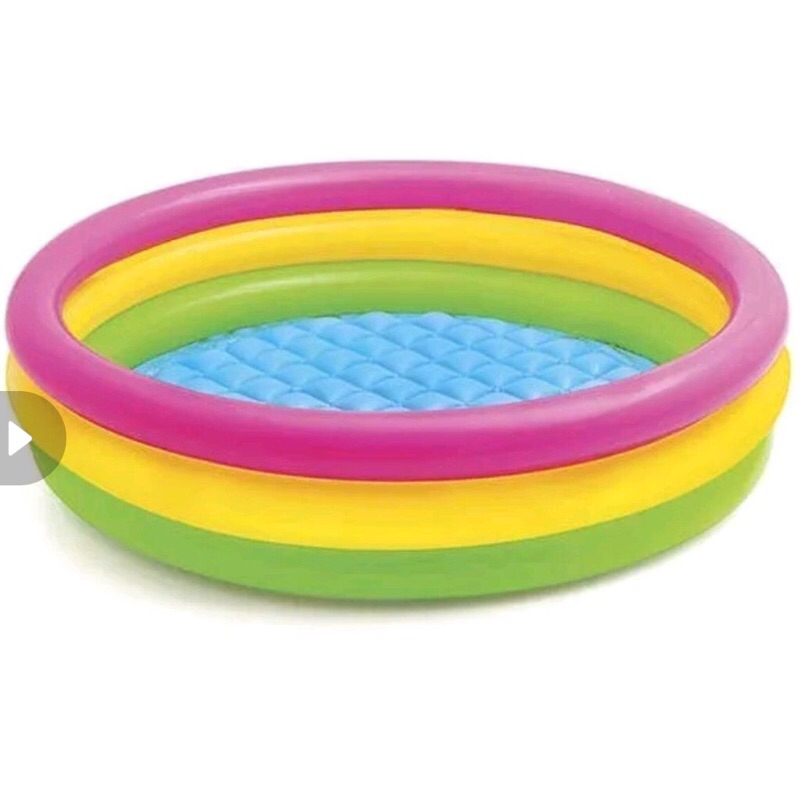 Bể phao bơi INTEX màu cầu vồng nhiều tầng size 86x25cm an toàn cho bé