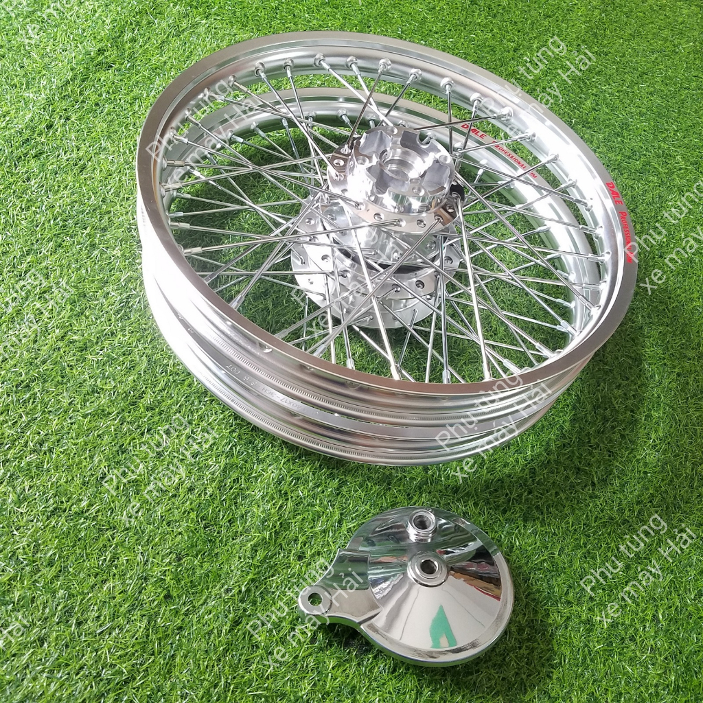 Bánh căm WAVE đùm mạ CROM căm mạ CROM niềng nhôm thái màu đen và bạc FULL má đùm sau như hình HTH1120 MSP 0164