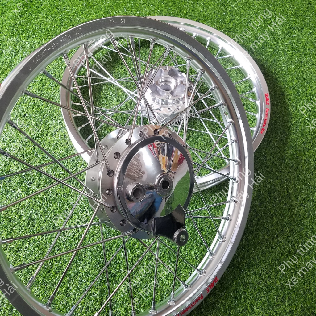 Bánh căm WAVE đùm mạ CROM căm mạ CROM niềng nhôm thái màu đen và bạc FULL má đùm sau như hình HTH1120 MSP 0164